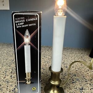 Vintage Electric Brass Candle Lamp